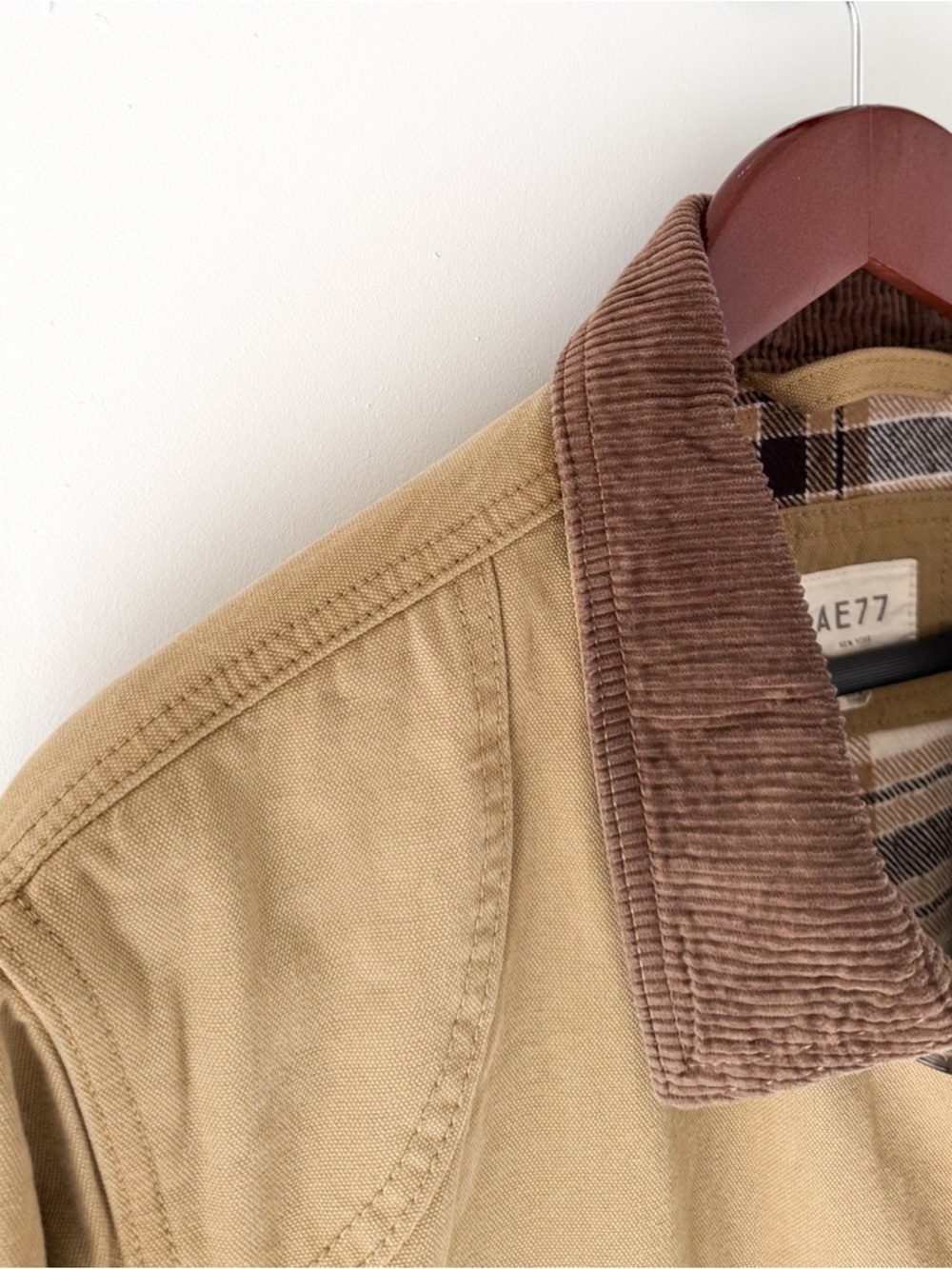 New AE77 Premium Twill Chore Jacket Cotton Silk Flannel Lined Mens Size M Barn - Picture 7 of 14